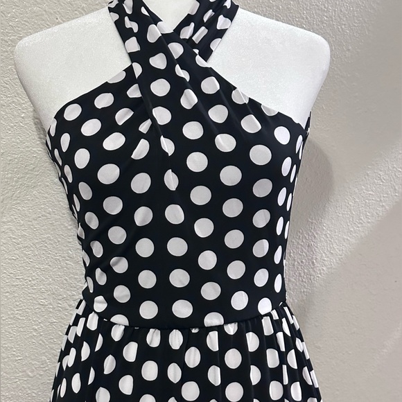 MICHAEL KORS Stretch viscose belt detailed Dress | Polka Dot Pattern Size:XS - Picture 4 of 16